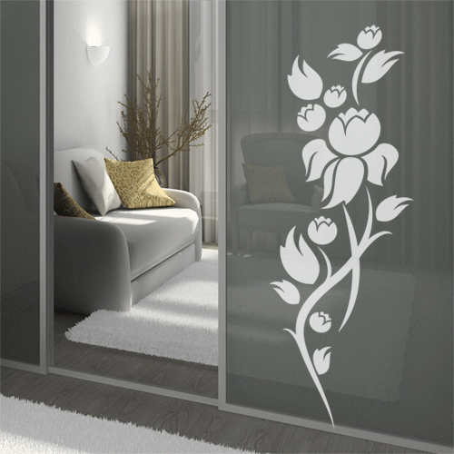 ADESIVO RAMO FLORES E FOLHAS por R$80,00 Aparador Tampo De Vidro Branco ~ ADESIVO RAMO FLORES E FOLHAS por R$80,00